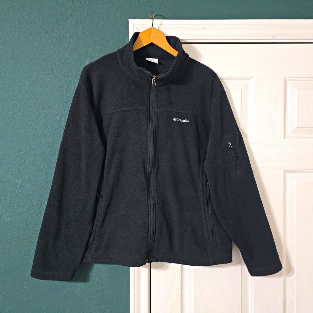 Columbia Womens Fast Trek II Fleece Jacket 2XL Black Full Zip Stand Collar Warm